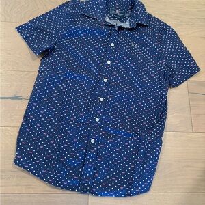 Vinyard Vines Boys Large Navy Whale Flag Shirt